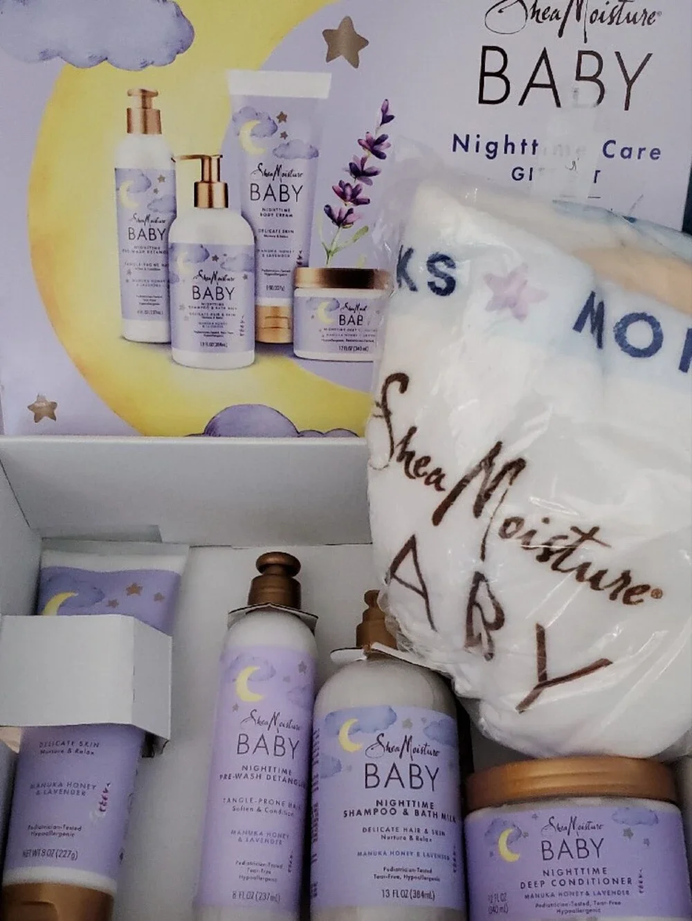 SheaMoisture Baby Nighttime Care Gift Set Lavender & Manuka Honey Hypoallergenic